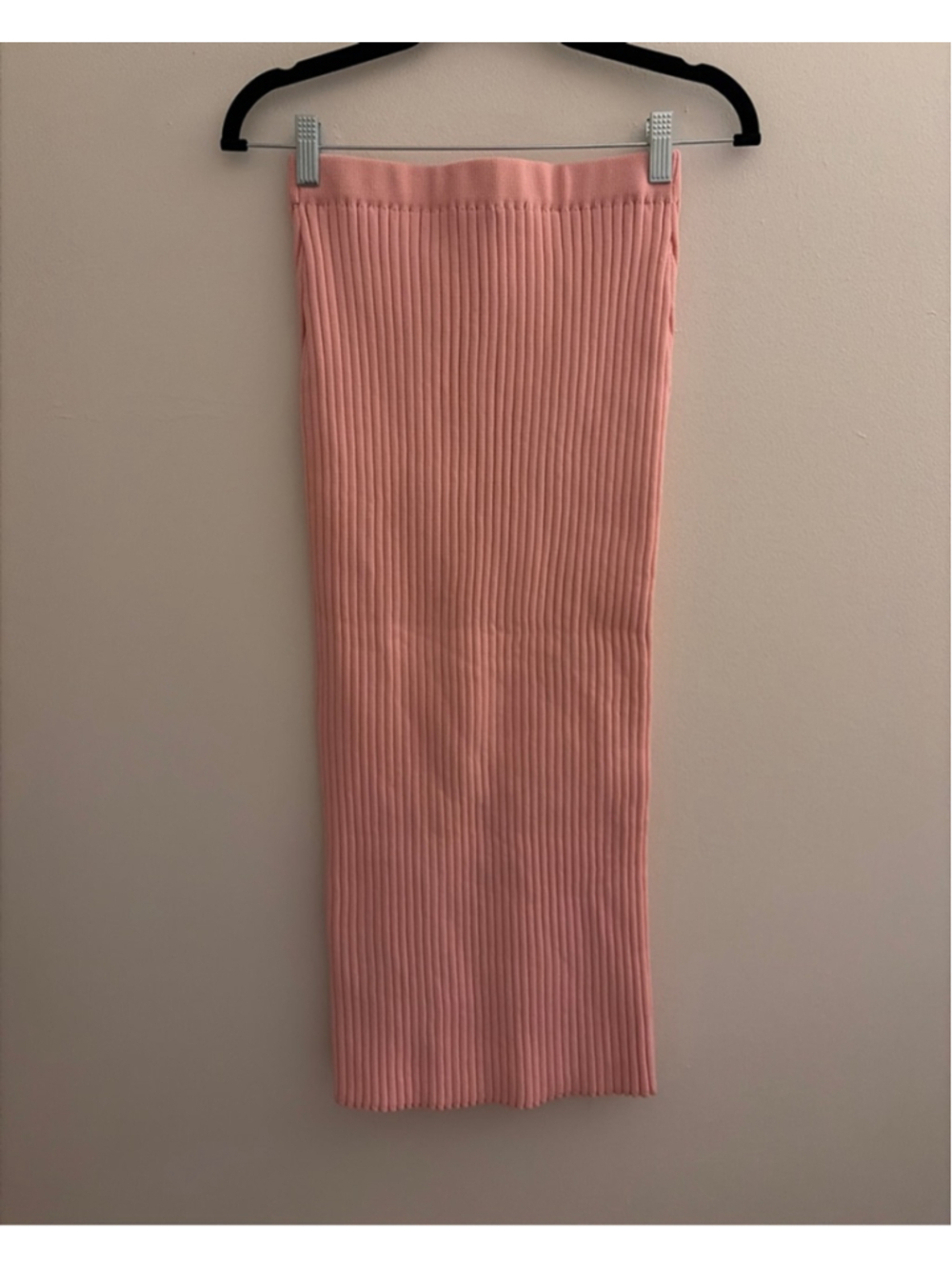 Women's ZARA Pink Ribbed Knit Pencil Skirt M